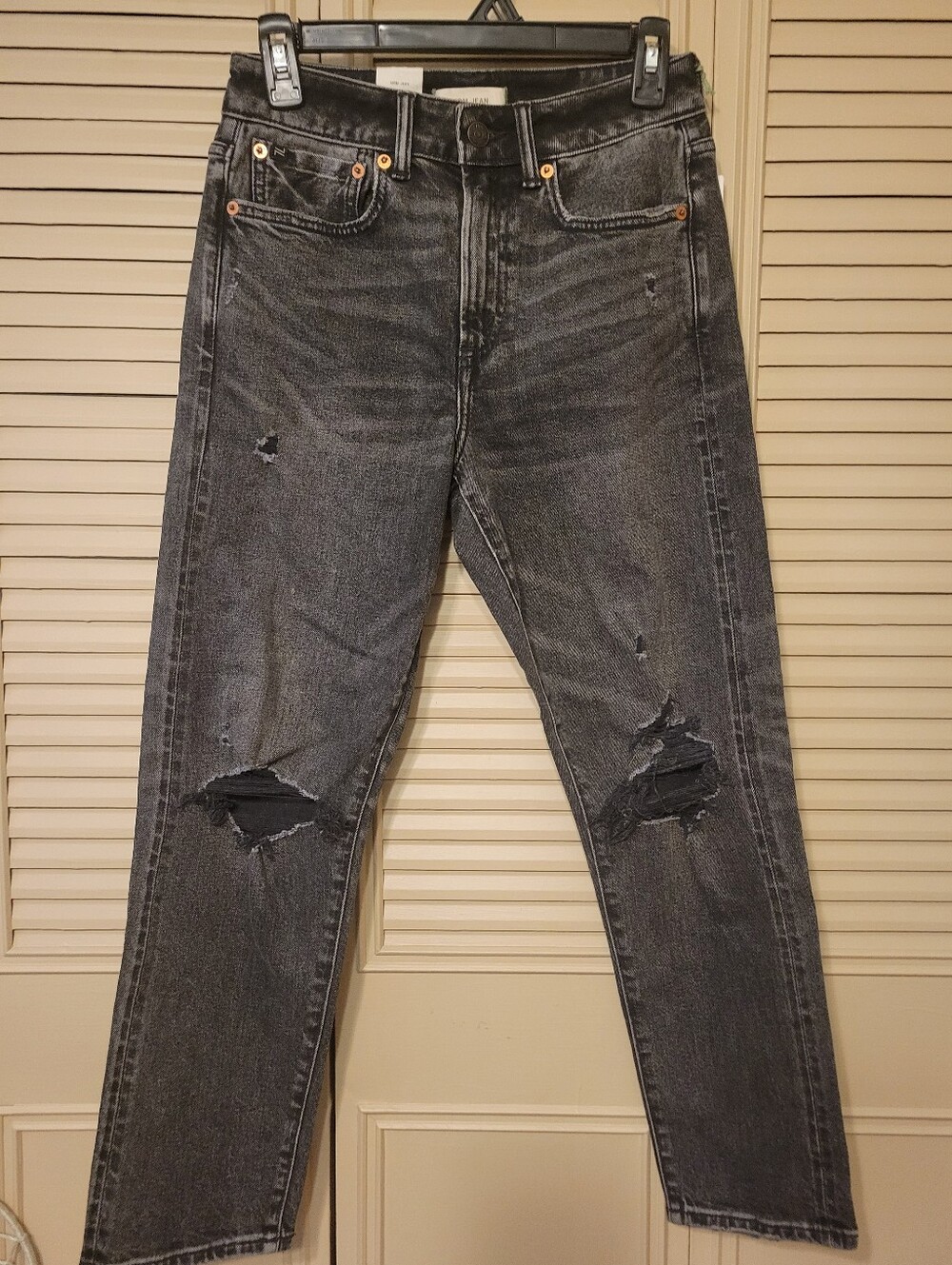 American Eagle Black Distressed Slim Fit Jeans